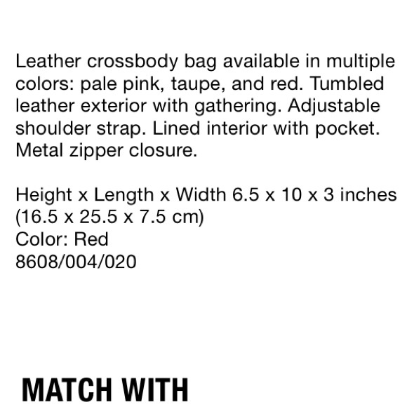 Zara red leather gathered crossbody bag - Picture 6 of 7